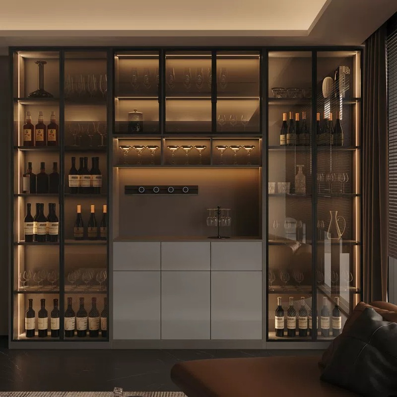 Glass Cabinet Display - Легкий роскошный итальянский винный шкаф для
