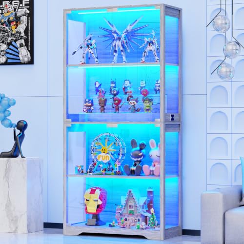 Glass Cabinet Display - Витрина со стеклянными дверцами, 4-ярусная, черная