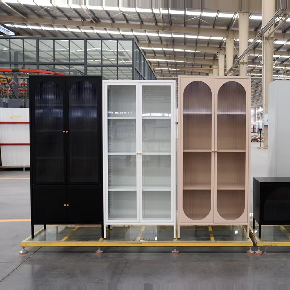 Glass Cabinet Display - Барный шкаф-витрина для столовой, высокий буфет,