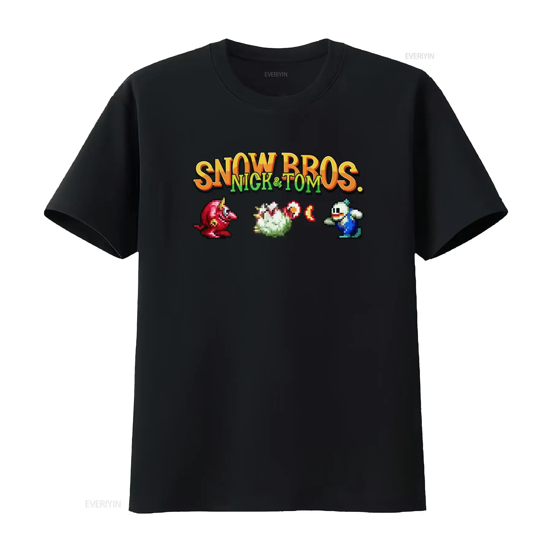 Arcade No - Футболка Snow Bros в стиле ретро-аркадных