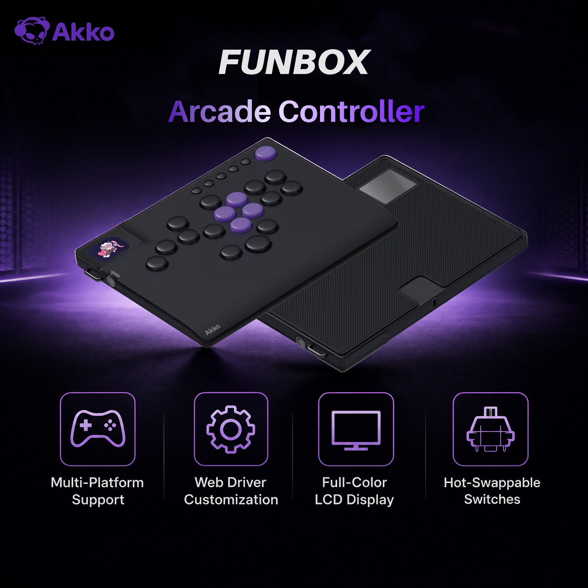 Arcade No - Контроллер Akko FUNBOX Magnetic Leverless Hitbox,