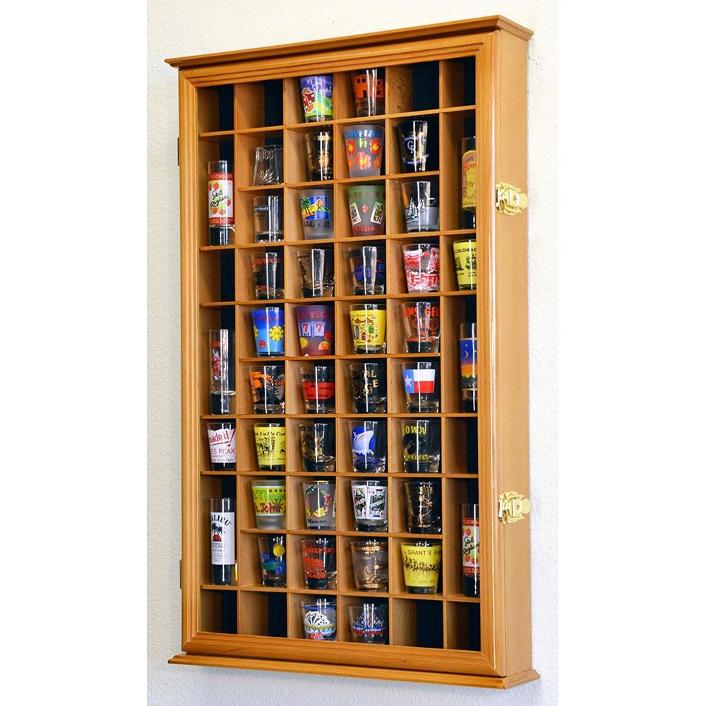 Glass Cabinet Display - Настенный шкаф-витрина для 54 рюмок с