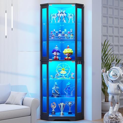 Glass Cabinet Display - Угловой витринный шкаф высотой 71 дюймов