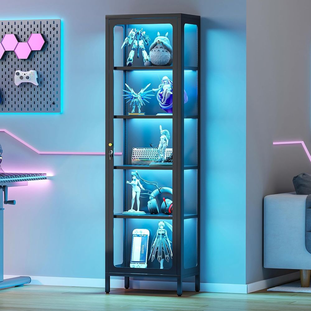 Glass Cabinet Display - Стеклянная витрина 69 дюймов с замком