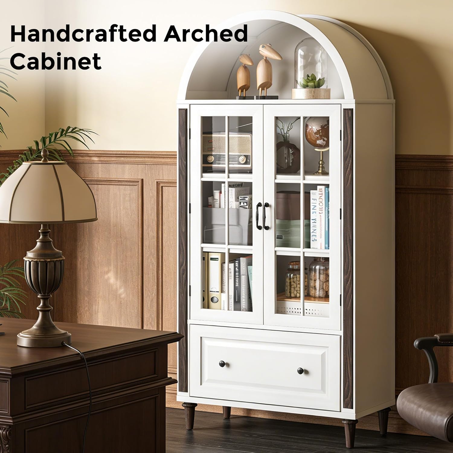 71-дюймовый арочный книжный шк – обзор и цена Glass Cabinet Display